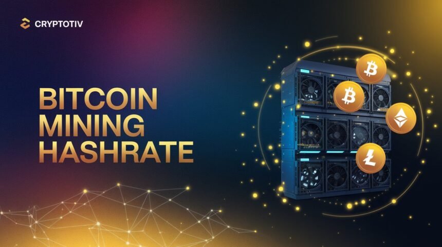 Bitcoin Mining Hashrate futuristic visualization reflecting hashrate increases and their market impact