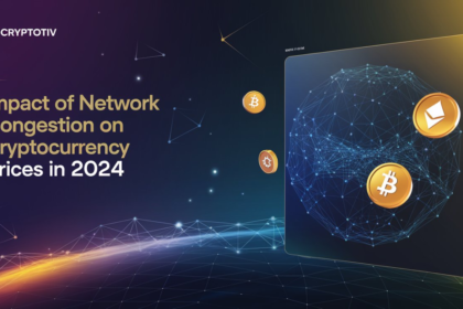 Impact of network congestion on cryptocurrency prices in 2024 – futuristic blockchain congestion scene with crypto logos