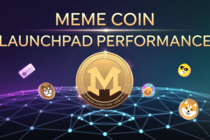 Futuristic image representing meme coin launchpad performance with a focus on 2024 market growth