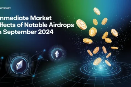 Market impact of notable airdrops in September 2024, featuring cryptocurrency tokens and network lines