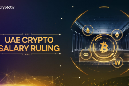 UAE crypto salary ruling futuristic digital finance scene