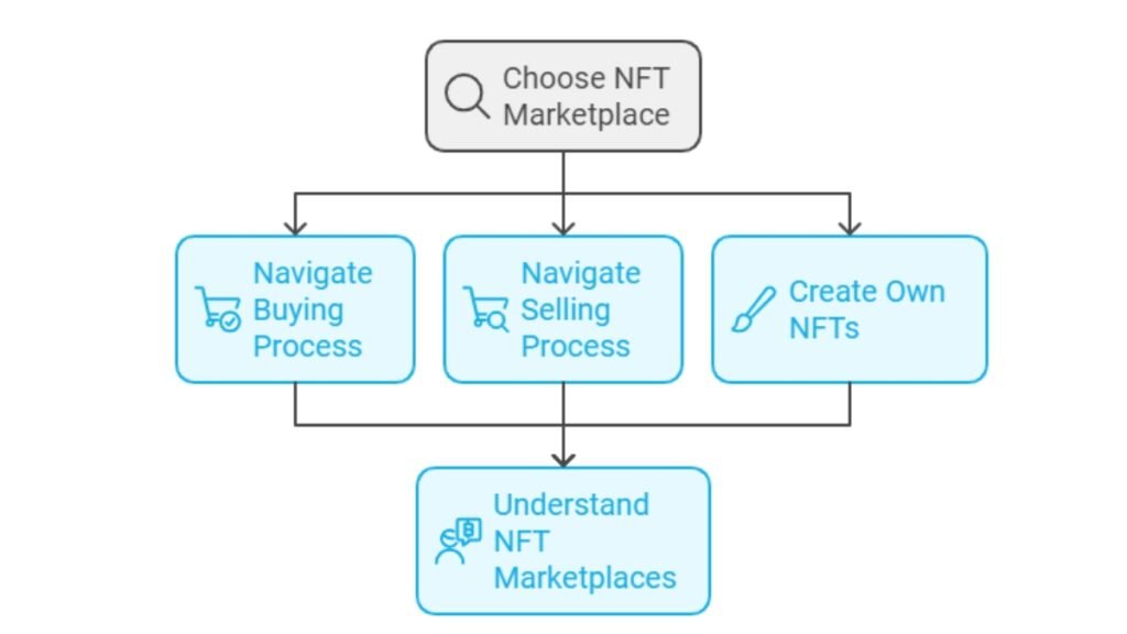 Flowchart of NFT marketplace interaction steps