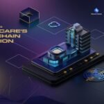 XRP Healthcare blockchain expansion targeting African healthcare, with futuristic hospital imagery and XRP logos